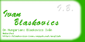 ivan blaskovics business card
